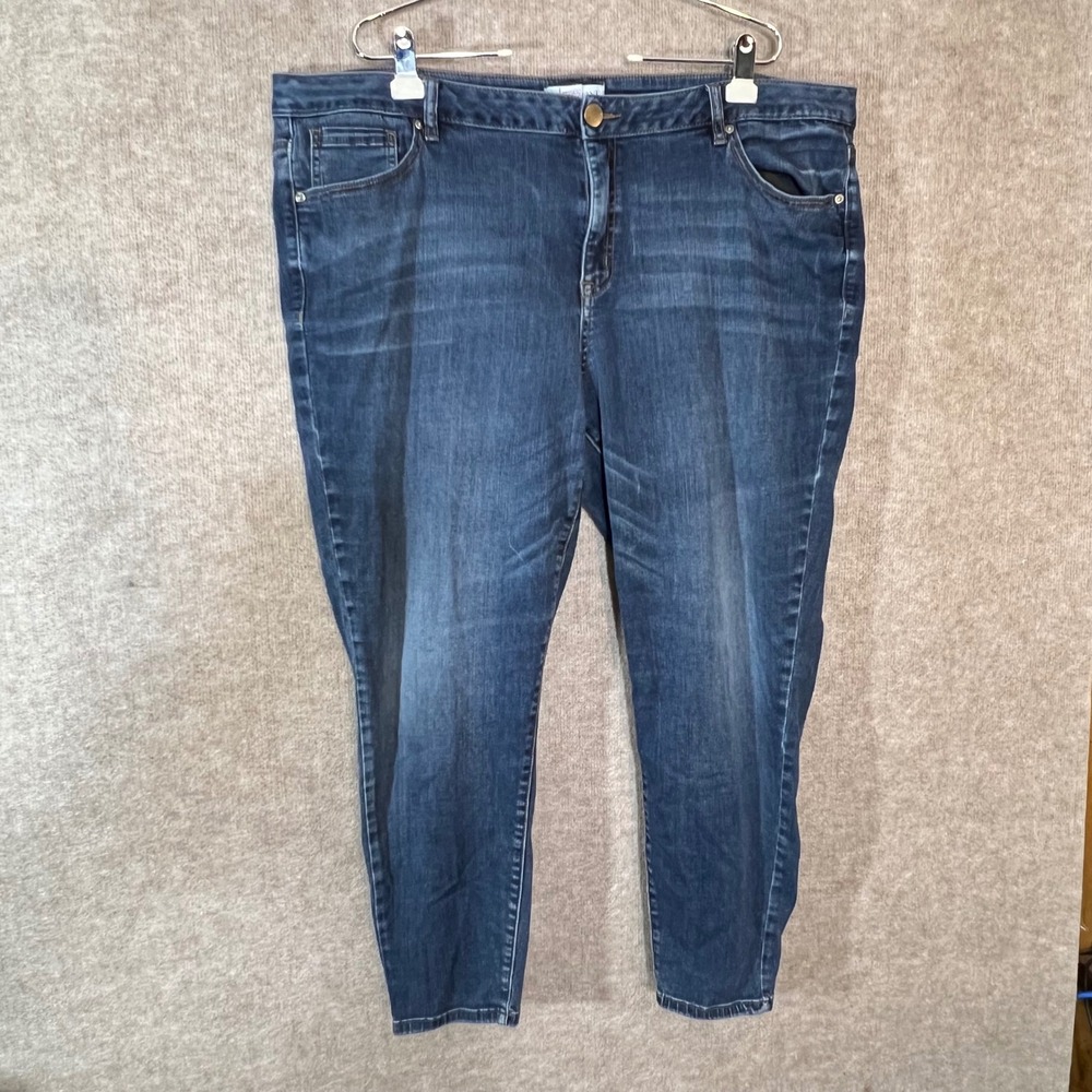 Lane Bryant Mid Rise Super Stretch Skinny Jeans Women 24 Dark Wash Denim Casual